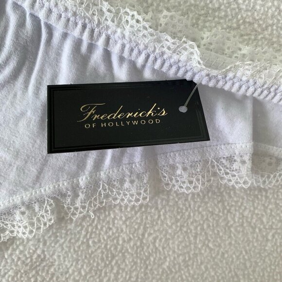 Frederick's of Hollywood Cora Cotton Lace Thong White 1X NWT - Picture 7 of 10